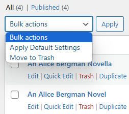Screenshot of Bulk Actions dropdown list.