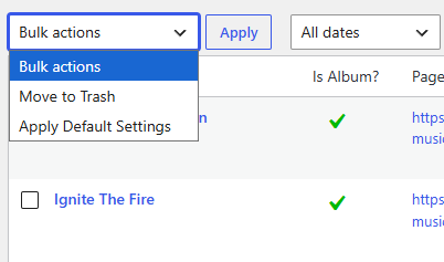 Screenshot of Bulk Actions dropdown list.